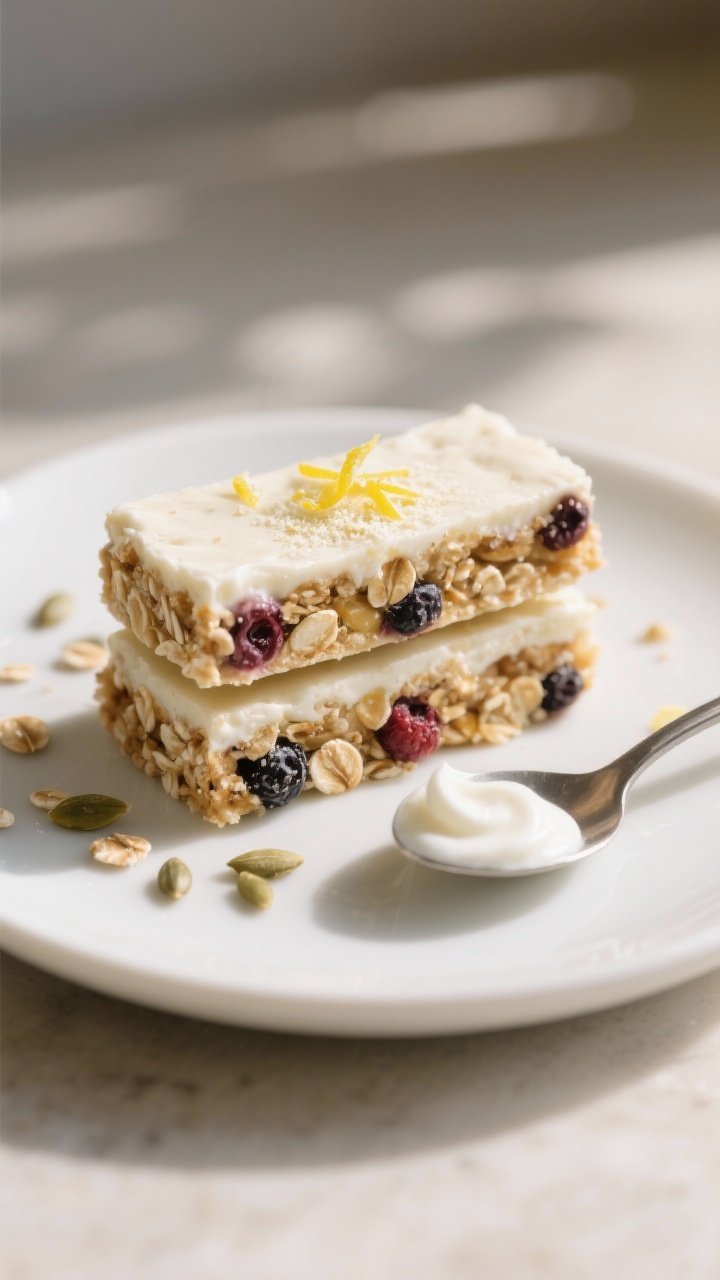 Final dish presentation: One bar stacked on another on a matte white dessert plate, finished with a 