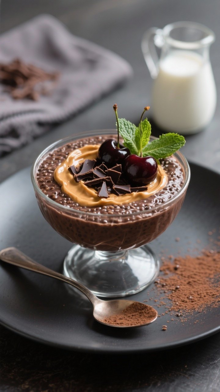 Final plated dish — Dessert-level presentation: three-quarter angle close-up of a coupe bowl fille