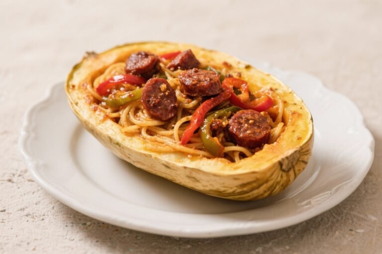 Cajun Sausage and Pepper Spaghetti Squash: The Low-Carb Skillet That Tastes Like a Cheat Day