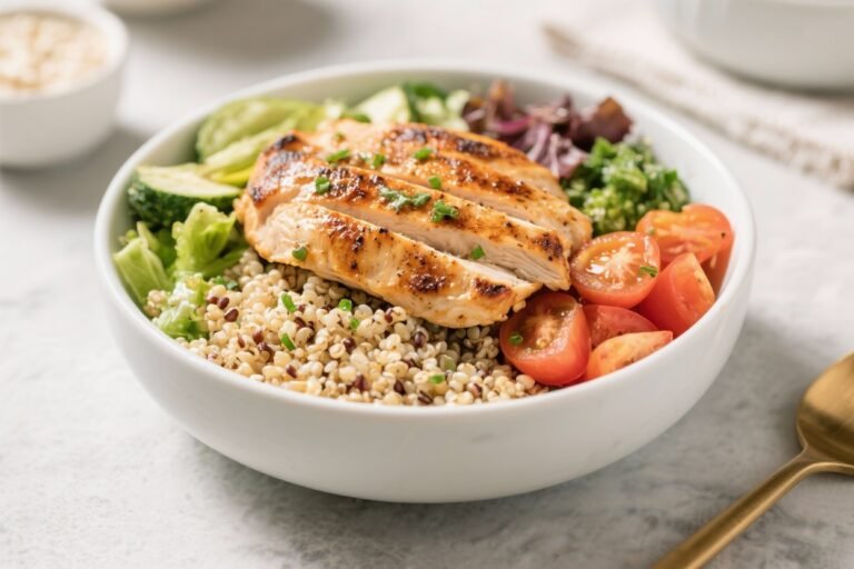 Grilled Chicken Quinoa Bowl – Perfect Post Gym Meal That Makes Your Muscles Say “Thank You”