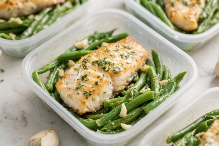 Garlic Herb Tilapia and Green Beans Meal Prep Recipes (Under 400 Calories) That Taste Like a Cheat Meal