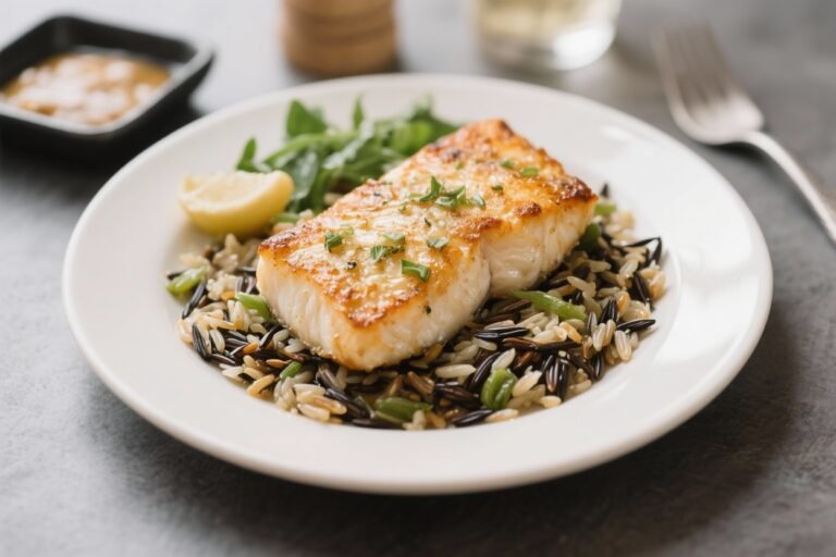 Baked Cod with Wild Rice – Clean Post Gym Dinner That Hits Like a PR