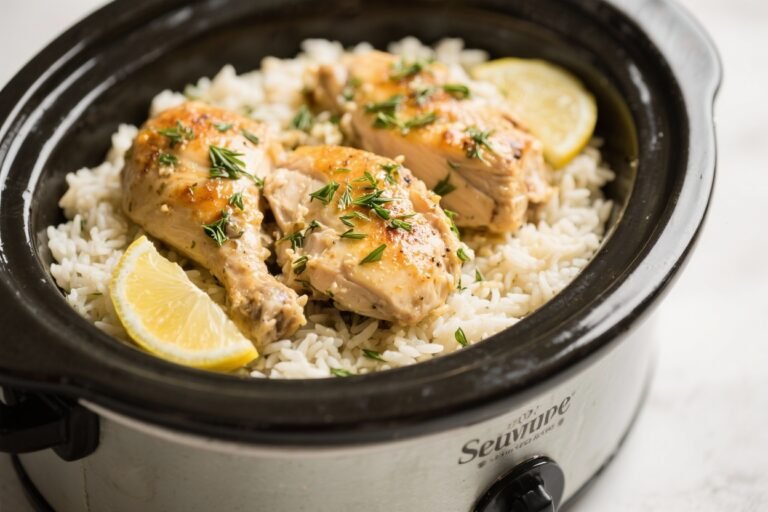 Slow Cooker Lemon Herb Chicken and Rice That Practically Cooks Itself (And Still Tastes Like You Tried)