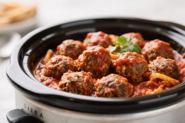 Slow Cooker Meatballs in Marinara — The Ultimate Comfort Meal That Practically Cooks Itself (And Makes Your Kitchen Smell Like Heaven)