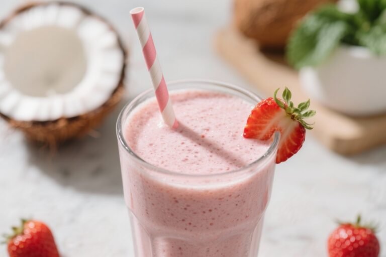 This Healthy Strawberry Coconut Smoothie Is the 60-Second Breakfast Flex You’ve Been Sleeping On