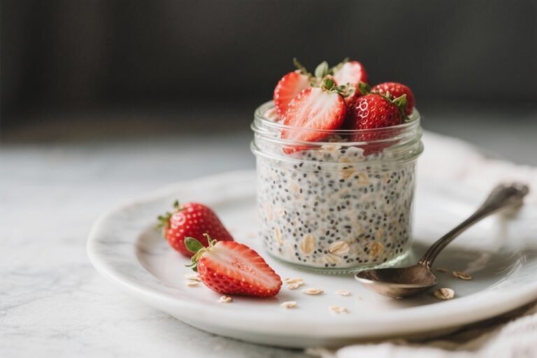 Healthy Strawberry Overnight Chia Oats: The 2-Minute Breakfast That Tastes Like Dessert and Hits Like a Protein Shake
