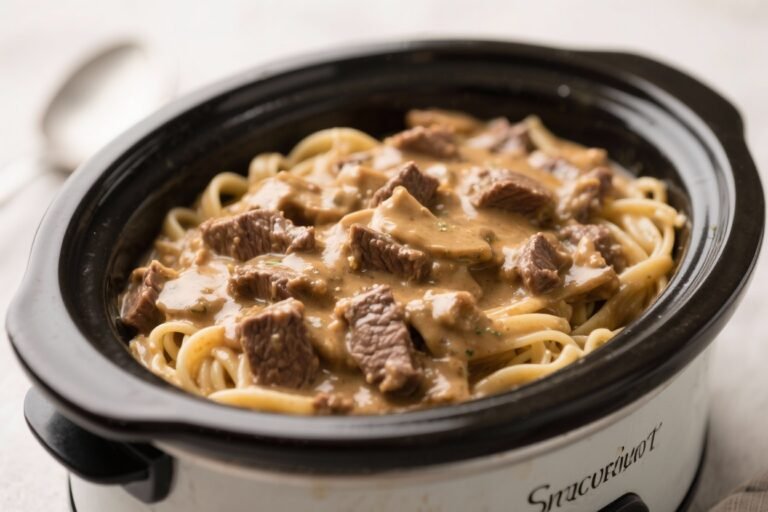 Rich and Creamy Crockpot Beef Stroganoff with Tender Noodles: The Set-It-and-Flex Dinner That Tastes Like You Worked All Day