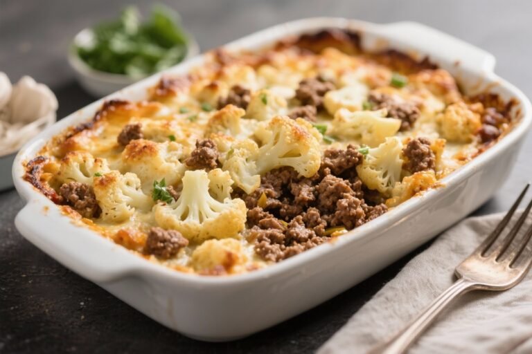 Low-Carb Ground Beef Cauliflower Casserole That Actually Slaps: Comfort Food Without the Carb Crash