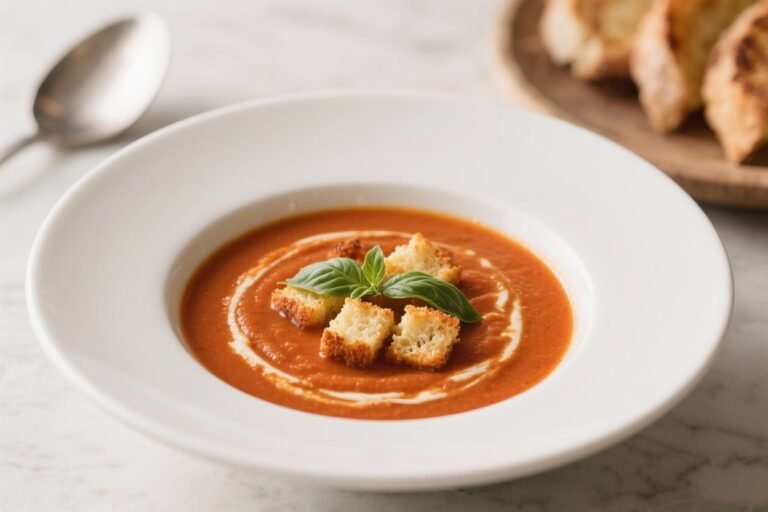 Homemade Tomato Basil Soup Recipe with Grilled Cheese Croutons: The Cozy Power Move You Didn’t Know You Needed