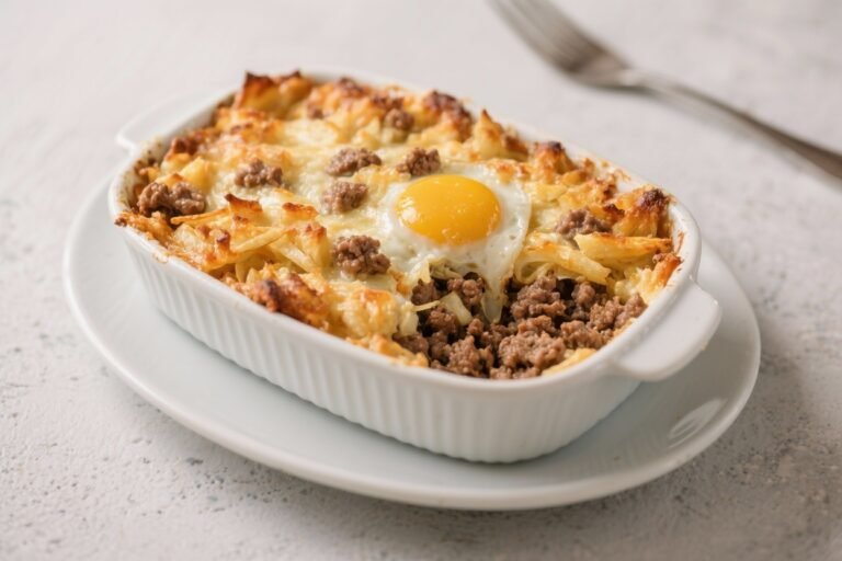 Ground Beef Hashbrown Breakfast Casserole That Breaks the Brunch Ceiling (And Your “I’m Too Busy” Excuse)