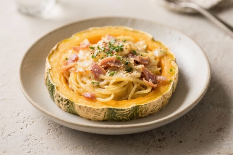 Spaghetti Squash Carbonara – A Cozy, Lighter Take on a Classic