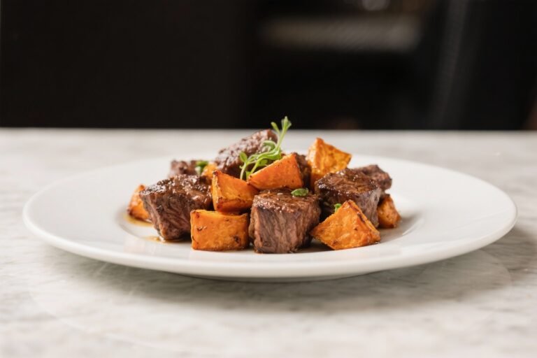 Steak Bites with Roasted Sweet Potatoes – A Satisfying, Weeknight-Friendly Skillet