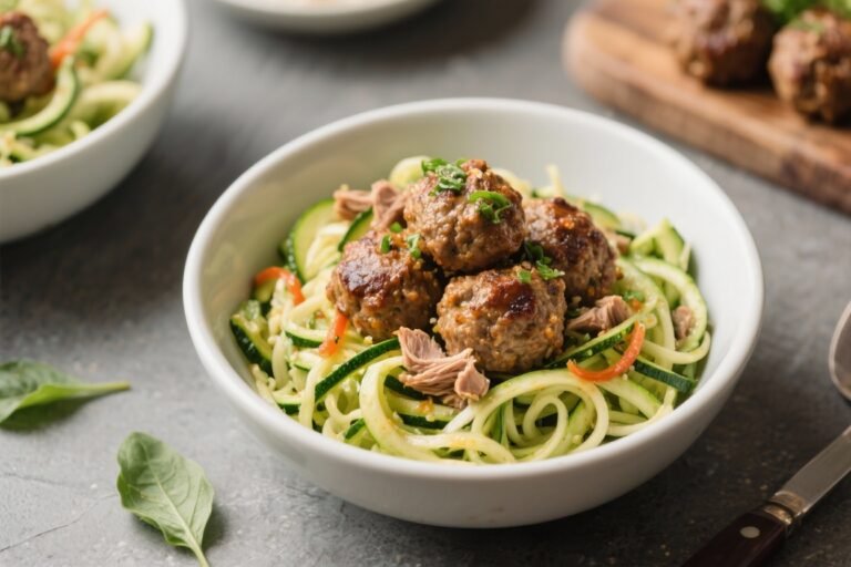 Turkey Meatball Zucchini Noodle Bowls – Fresh, Light, and Satisfying