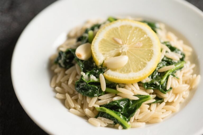 Lemon Garlic Orzo With Spinach – Bright, Comforting, and Ready Fast