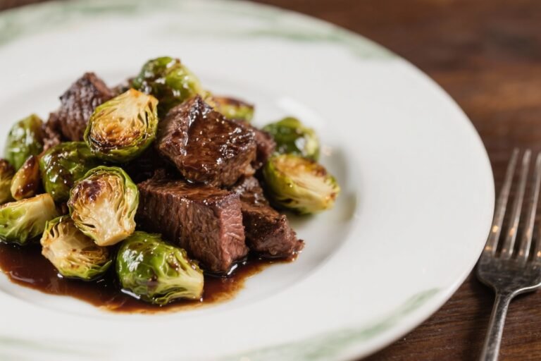 Balsamic Beef and Roasted Brussels Sprouts – A Savory, Weeknight-Friendly Favorite
