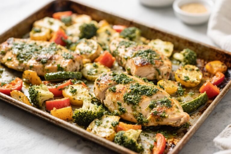 Sheet Pan Pesto Chicken and Veggies – A Fresh, Easy Weeknight Dinner