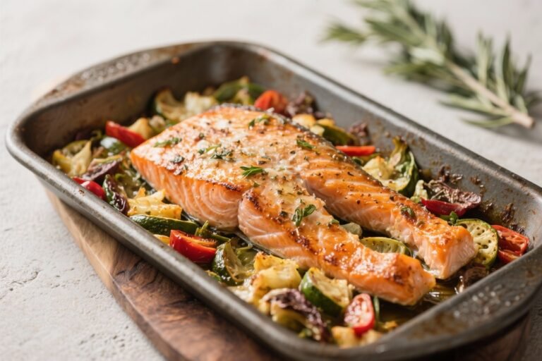 One-Pan Mediterranean Baked Salmon – Bright, Fresh, and Weeknight Easy