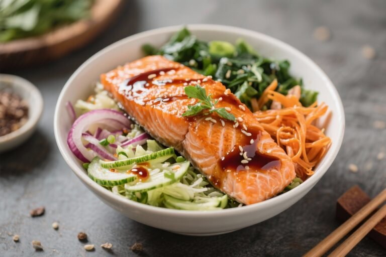 Teriyaki Salmon Bowls (Low Carb Style) – Bright, Savory, and Satisfying
