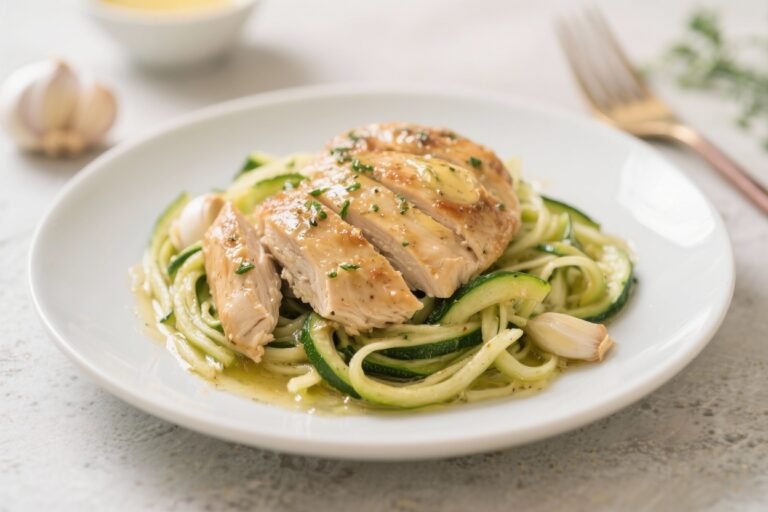 Garlic Butter Chicken With Zucchini Noodles – Quick, Comforting, and Low-Carb