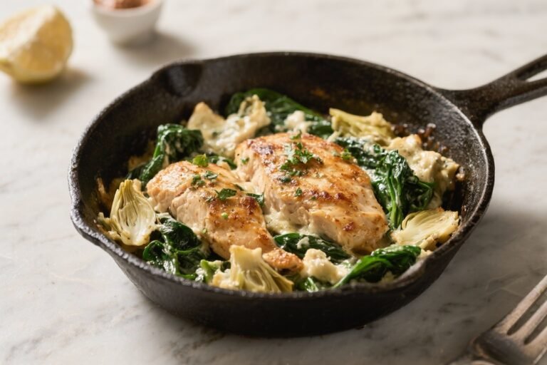 Spinach Artichoke Chicken Skillet – Creamy, Comforting, and Weeknight-Friendly