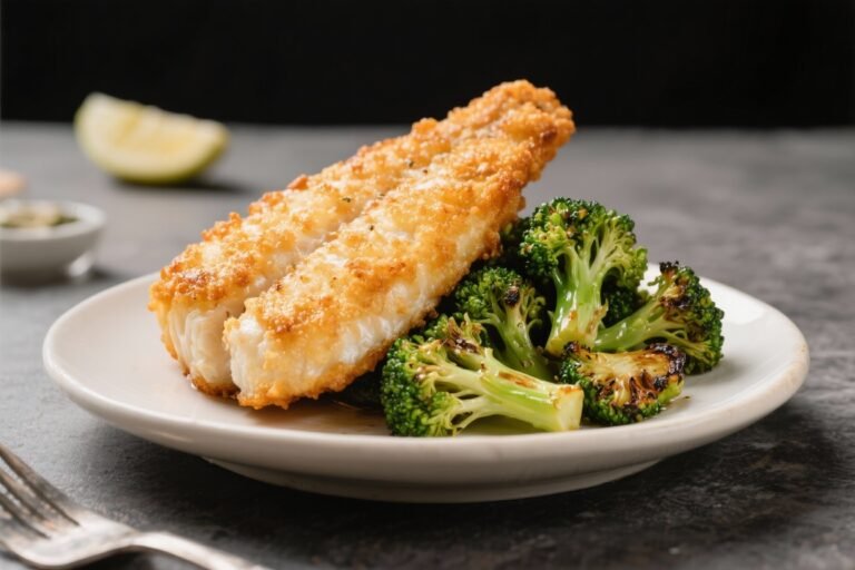 Crispy Air-Fried Cod with Roasted Broccoli – Fast, Fresh, and Flavorful