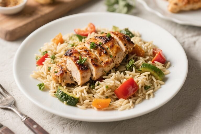 Greek Chicken With Orzo and Veggies – Bright, Comforting, and Weeknight-Friendly