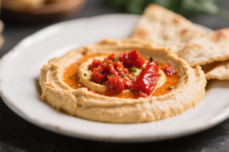 Roasted Red Pepper Hummus – Creamy, Smoky, and Easy