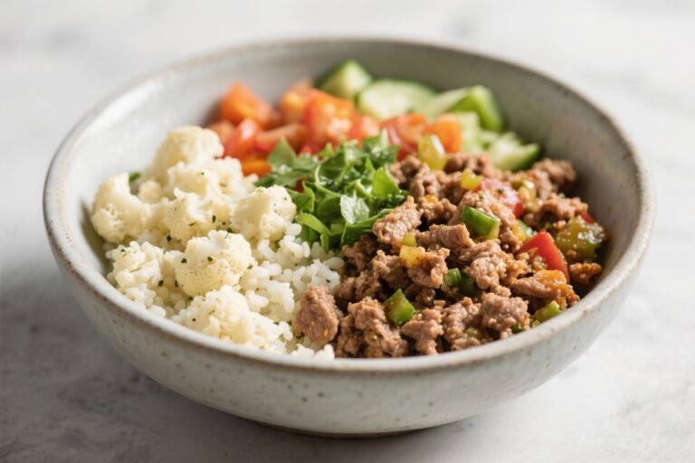 Ground Turkey Cauliflower Rice Bowl – A Light, Flavorful Weeknight Dinner