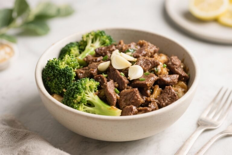 Garlic Ginger Beef & Broccoli Protein Bowls – Fast, Flavorful, and Satisfying