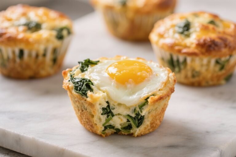 Cheesy Spinach & Egg Breakfast Muffins – Easy, Make-Ahead Morning Fuel