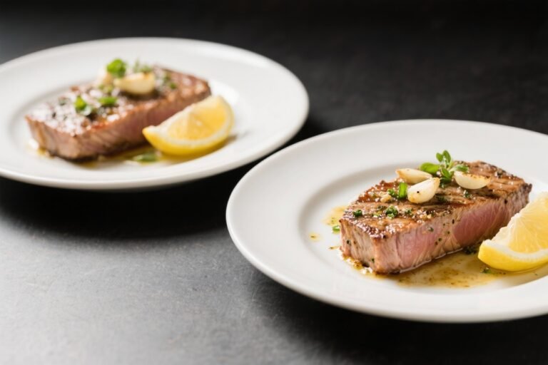 Lemon Garlic Tuna Steak Plates – Bright, Fresh, and Fast