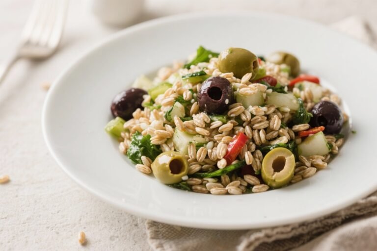 Mediterranean Barley Salad With Olives – Fresh, Hearty, and Bright