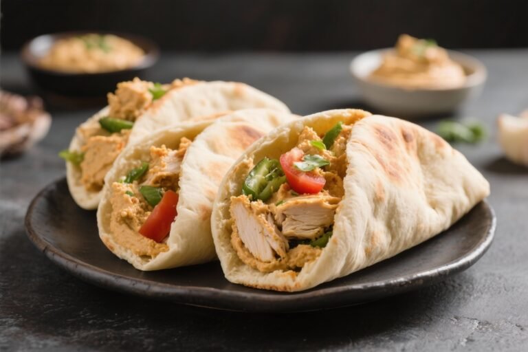 Greek Chicken Hummus Pita Pockets – Fresh, Fast, and Flavor-Packed
