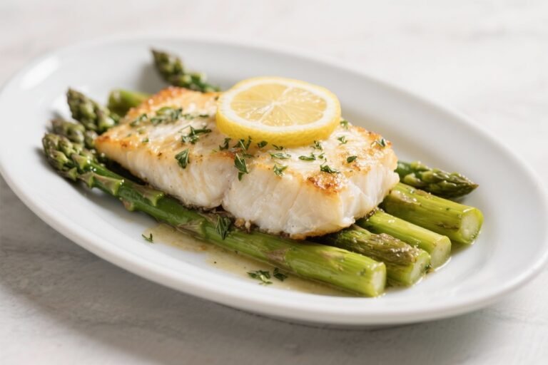 Lemon Herb Baked Cod With Asparagus – Bright, Fresh, and Easy