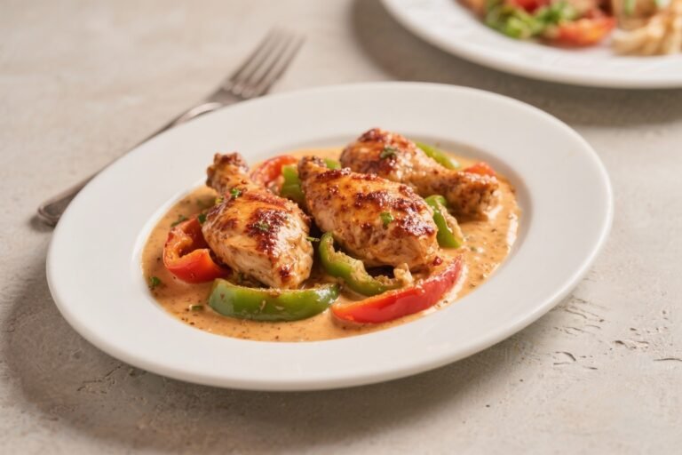 Creamy Cajun Chicken With Bell Peppers – A Cozy, Flavor-Packed Skillet Dinner
