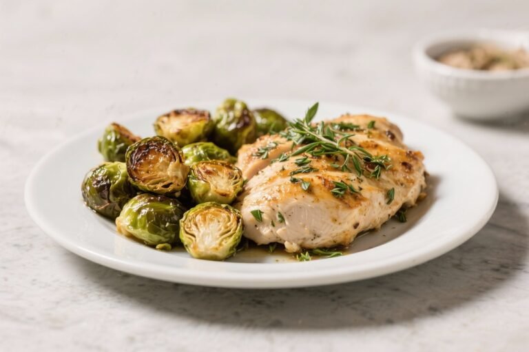 Garlic Herb Chicken With Roasted Brussels Sprouts – Simple, Flavorful, Weeknight-Friendly