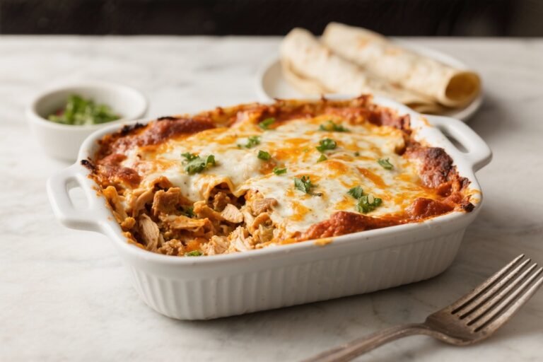 Protein-Packed Chicken Enchilada Bake – A Hearty, Weeknight-Friendly Favorite