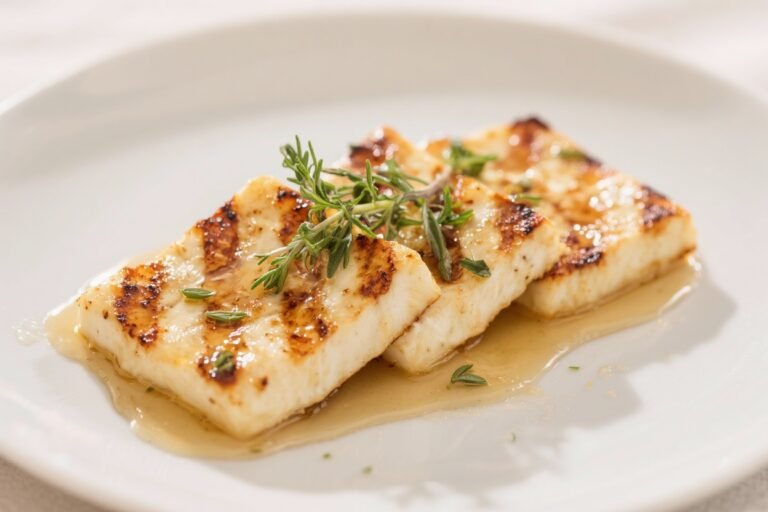 Grilled Halloumi with Honey & Herbs – A Simple, Savory-Sweet Appetizer
