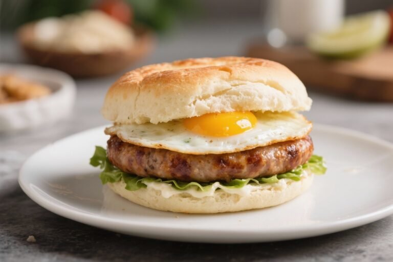 Keto Sausage & Egg Cloud Bread Sandwich – A Light, Satisfying Low-Carb Breakfast