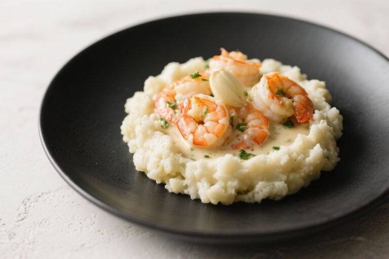 Creamy Garlic Shrimp With Cauliflower Mash – A Comforting, Low-Carb Favorite