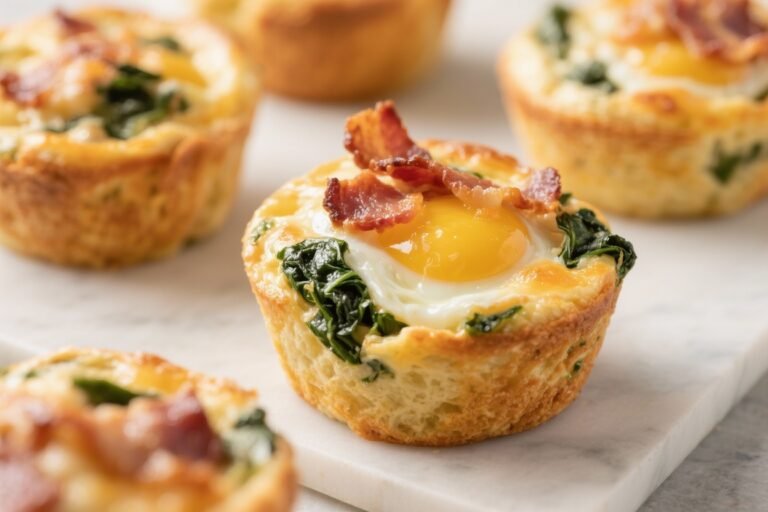 Cheesy Bacon & Spinach Egg Muffins – Easy, Make-Ahead Breakfast