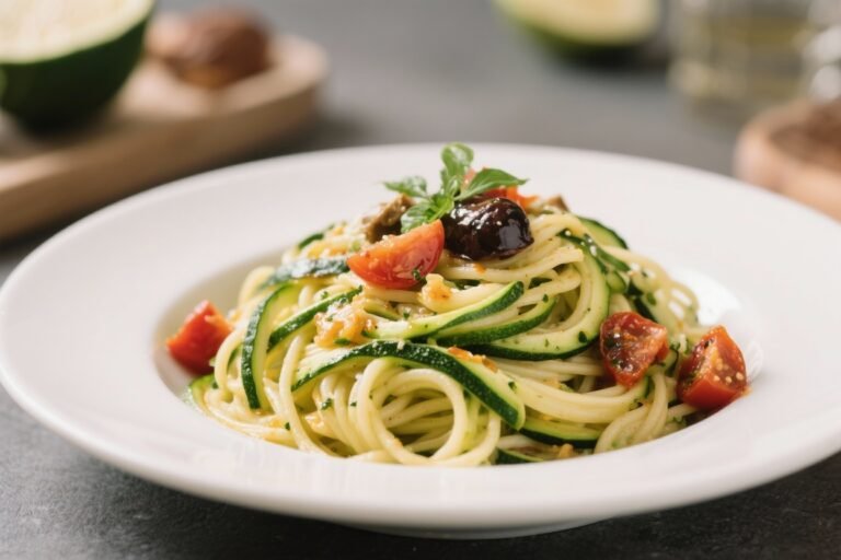 Mediterranean Zucchini Noodle Pasta – Light, Fresh, and Full of Flavor
