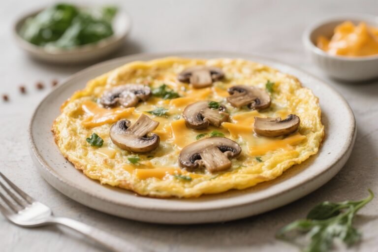 Keto Mushroom & Cheese Omelette – A Quick, Cozy Low-Carb Breakfast