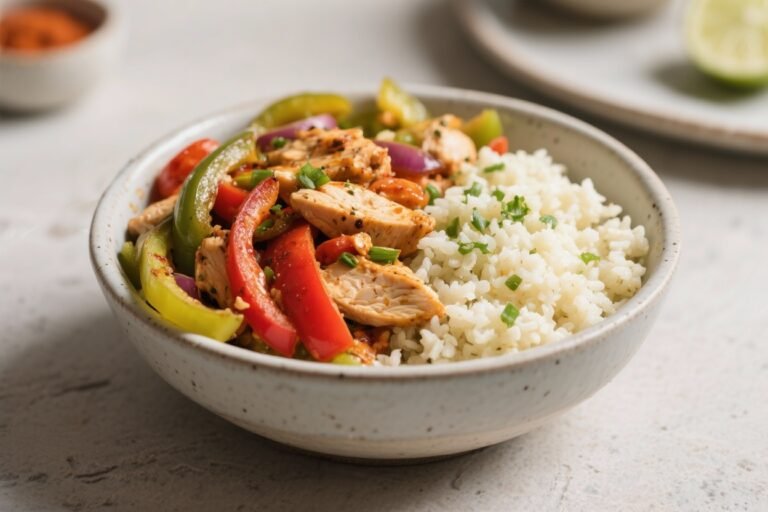 Chicken Fajita Bowl With Cauliflower Rice – Fresh, Fast, and Flavor-Packed