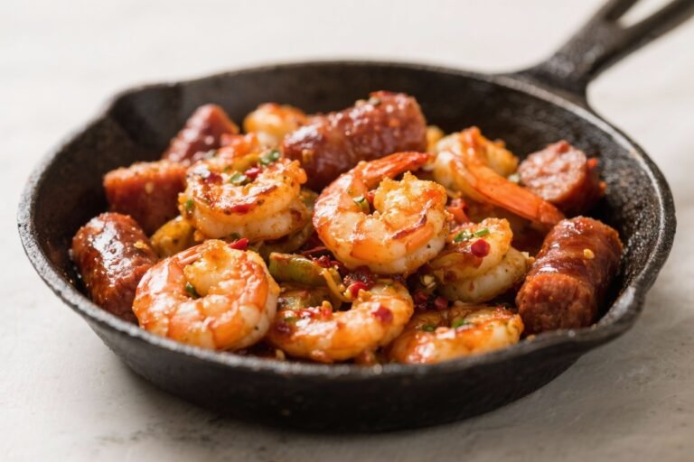 Cajun Shrimp and Sausage Skillet – Bold Flavor in One Pan