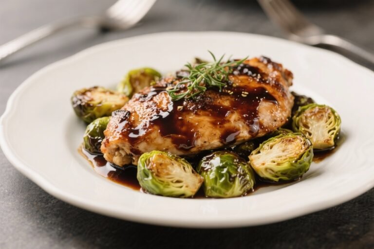 Balsamic Glazed Chicken and Brussels Sprouts – A Simple, Flavor-Packed Weeknight Dinner
