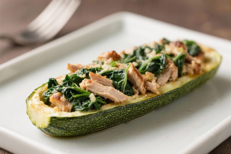 Turkey & Spinach Stuffed Zucchini Boats – A Light, Satisfying Weeknight Dinner