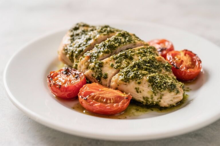 Pesto Chicken With Roasted Tomatoes – Bright, Fresh, and Weeknight-Friendly