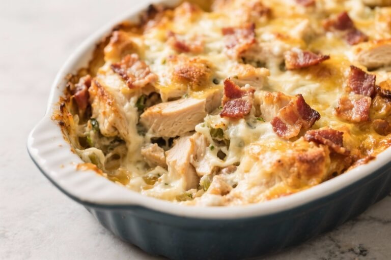 Chicken Bacon Ranch Casserole – Cozy, Creamy, and Crowd-Pleasing