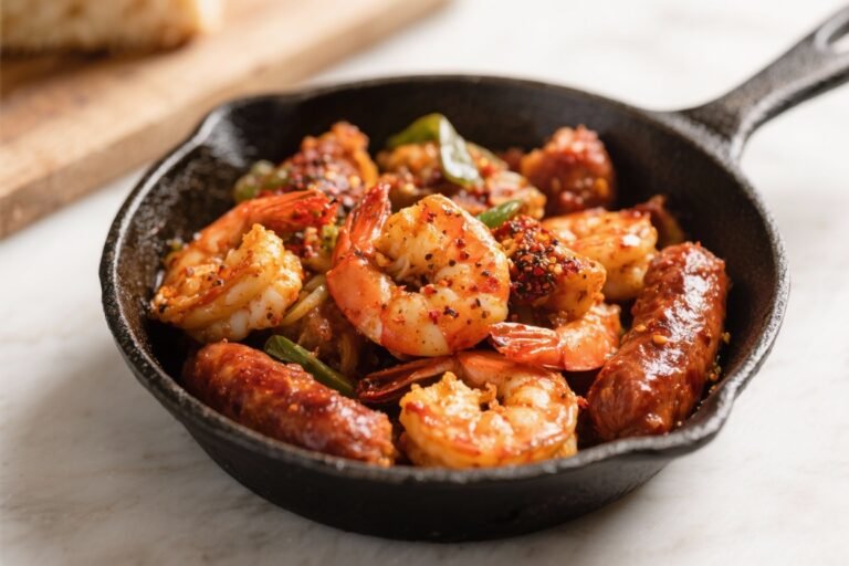 Spicy Cajun Shrimp and Sausage Skillet – Fast, Flavor-Packed Weeknight Dinner